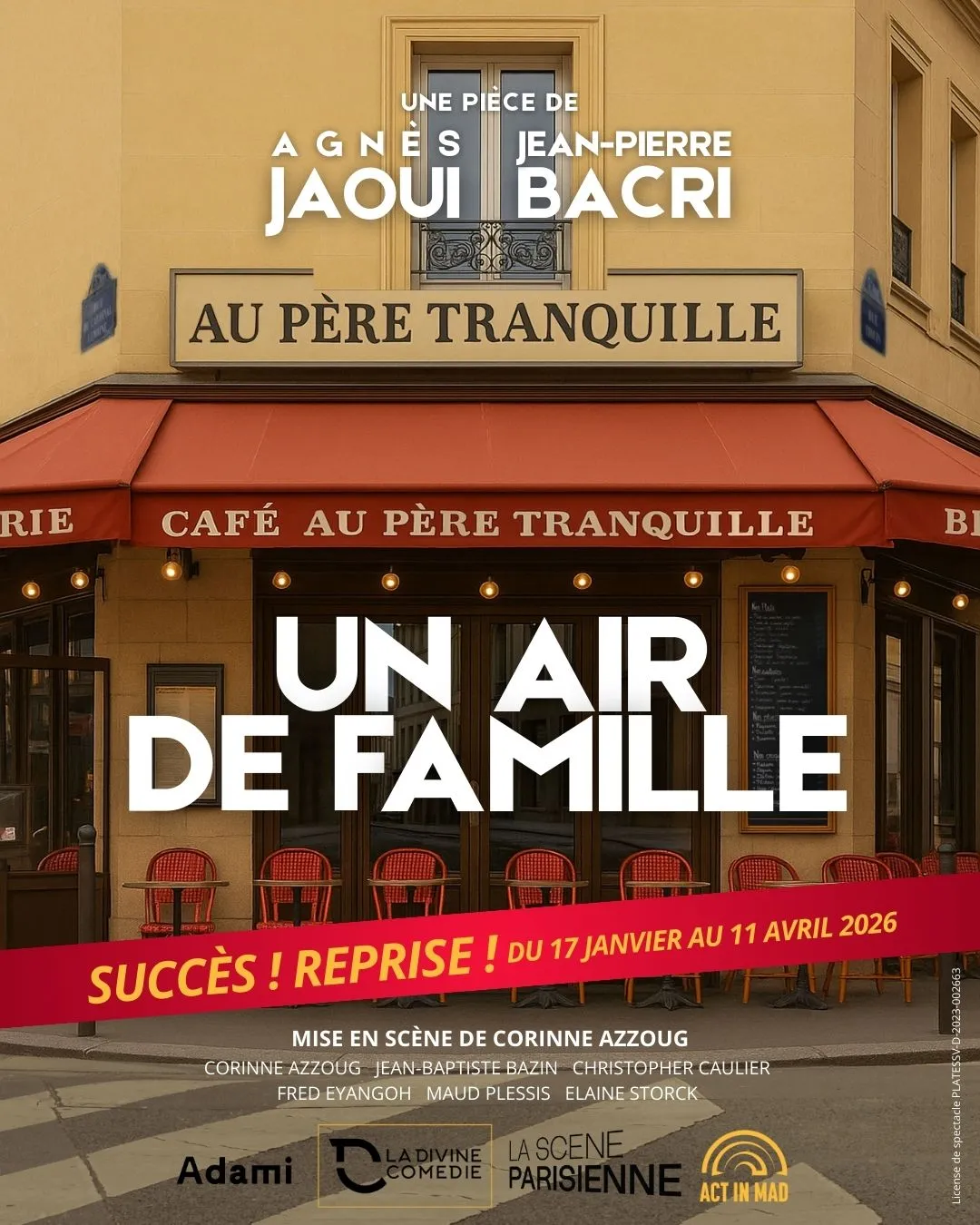 Affiche de la pièce 'Un Air de Famille' d'Agnès Jaoui et Jean-Pierre Bacri